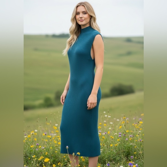 Joe Fresh Dresses & Skirts - Joe Fresh Sleeveless Blue Maxi Dress turtleneck xl